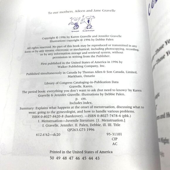 The Period Book By Karen Gravelle Girls Nonfiction Paperback - Picture 5 of 9